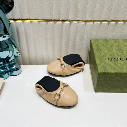 GG BALLET SUPER SLIM BUCKLE CREAM LAMBSKIN