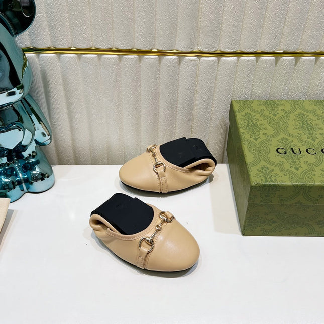 GG BALLET SUPER SLIM BUCKLE CREAM LAMBSKIN