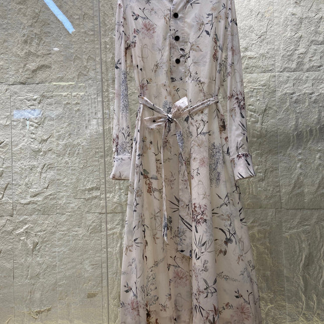 BUTTON DOWN V NECK DRESS 25S IN COTTON 266182