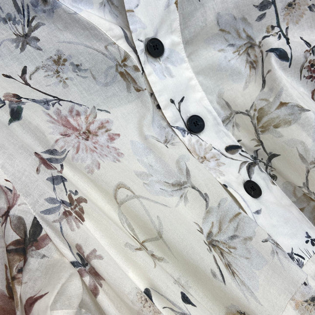 BUTTON DOWN V NECK DRESS 25S IN COTTON 266182