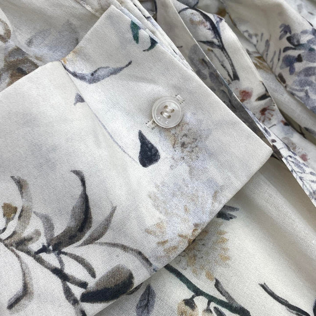 BUTTON DOWN V NECK DRESS 25S IN COTTON 266182