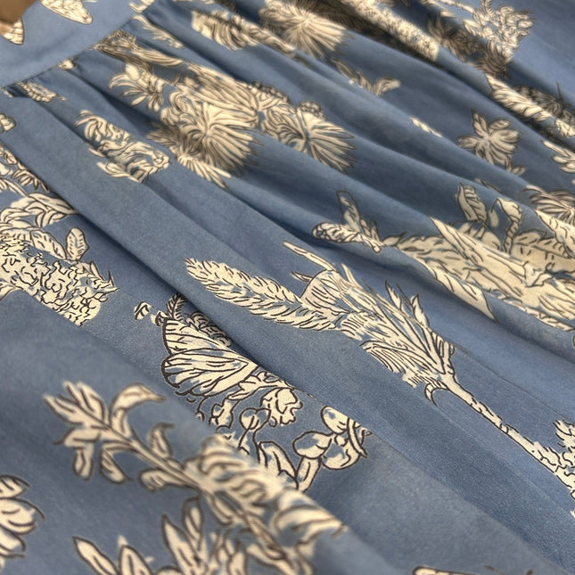 LONG SKIRT WITH COCONUT FOREST PRINT 25S IN COTTON 266160