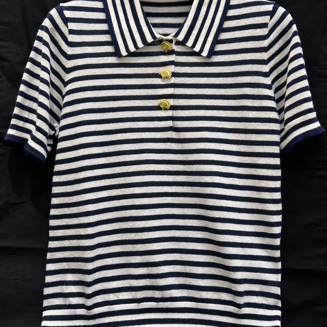 STRIPED KNIT SWEATER 25S IN COTTON 266075