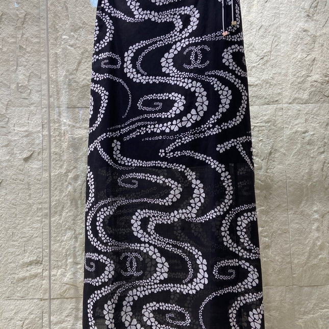 PETAL SNAKE PRINT DRESS 25S IN SILK COTTON 266256