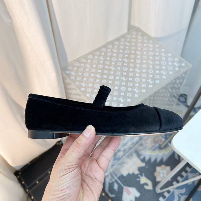 CC MARY JANE FLAT IN BLACK VELVET