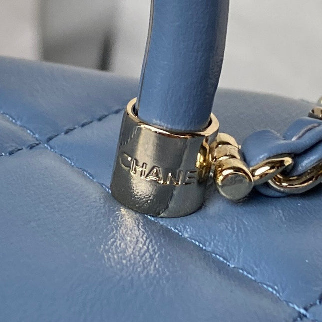 CHANEL 25S FLAP BAG 17 CM IN SLATE BLUE LAMBSKIN