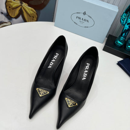HIGH-HEEL PUMPS IN BLACK SHEEPSKIN