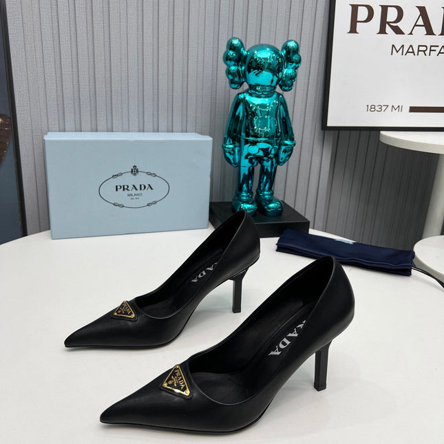 HIGH-HEEL PUMPS IN BLACK SHEEPSKIN