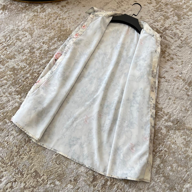 CHANEL LONG-SLEEVE PRINTED SHIRT IN SOFT FABRIC