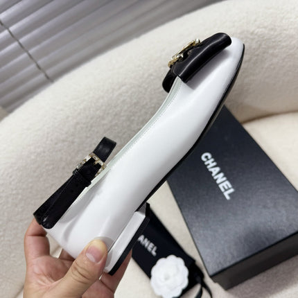 MARY JANE SHOES IN BLACK MIX WHITE LAMBSKIN