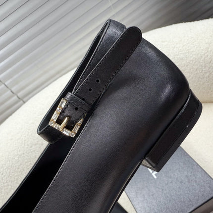 MARY JANE BOW SHOES IN BLACK LAMBSKIN