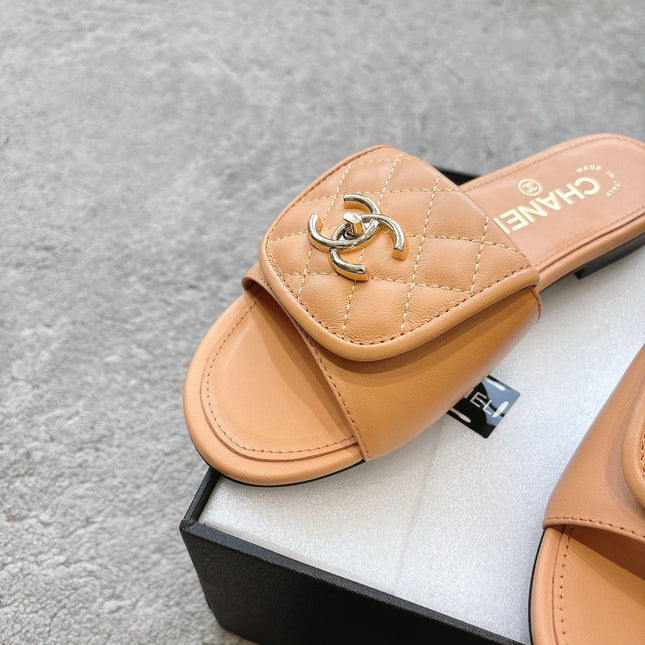 PLATFORM SLIPPERS LOGO IN YELLOW ORANGE LAMBSKIN