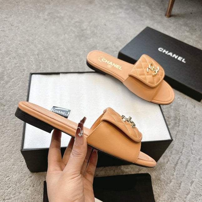 PLATFORM SLIPPERS LOGO IN YELLOW ORANGE LAMBSKIN