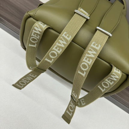 FLAMENCO 40 BACKPACK IN CROCODILE GREEN SHINY SUPPLE CALFSKIN
