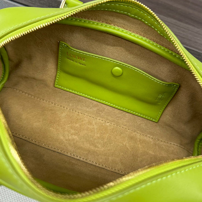 AMAZONA 23 CROPPED BAG IN PEAR GREEN SOFT GRAINED CALFSKIN