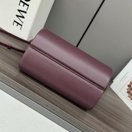 CYLINDER BAG 25 IN WINE PURPLE CALFSKIN