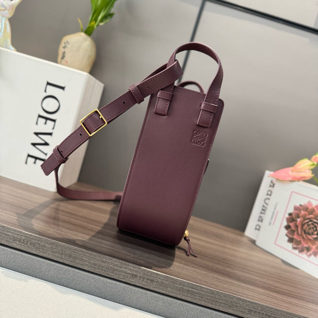 HAMMOCK SLICE 25 BAG IN PLUM PURPLE SHINY CALFSKIN