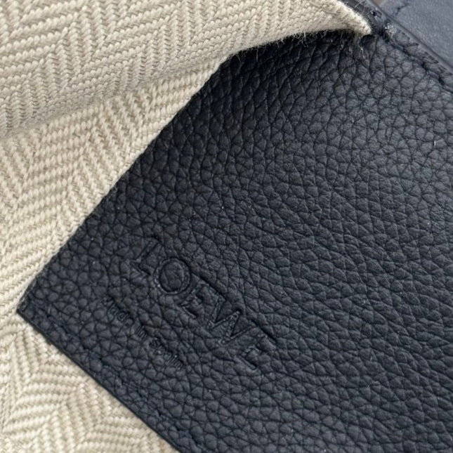 LOEWE 25S HAMMOCK BAG 20 IN CHARCOAL BLUE CALFSKIN SILVER HARDWARE