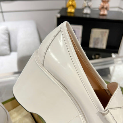 GG HORSEBIT PLATFORM LOAFER WHITE CALFSKIN