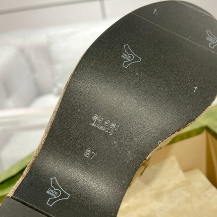 GG HORSEBIT PLATFORM LOAFER LIGHT BROWN CALFSKIN