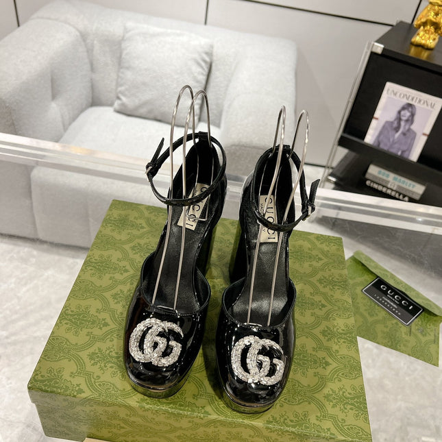 HIGH SANDAL SQUARE HEEL 12 CM IN BLACK CALFSKIN