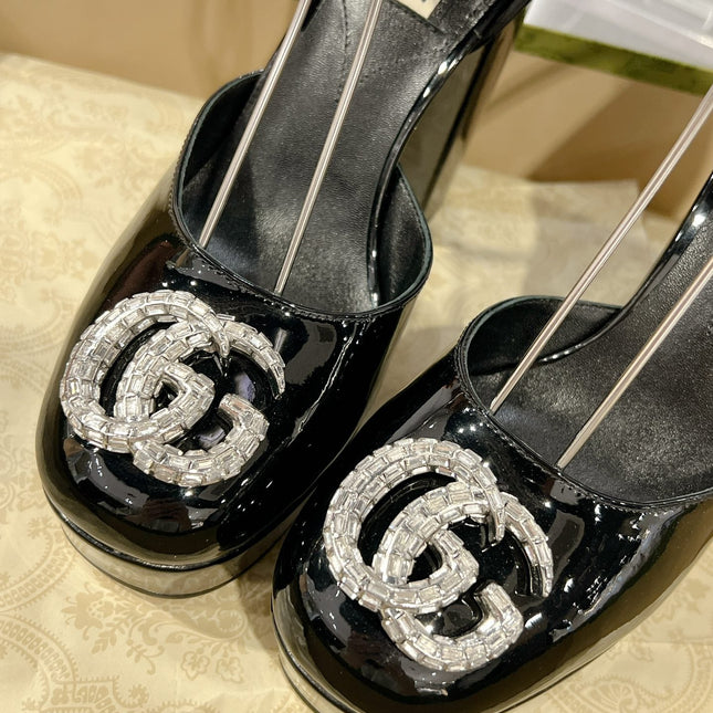 HIGH SANDAL SQUARE HEEL 12 CM IN BLACK CALFSKIN