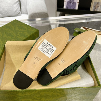 GG & ADIDAS MULE HORSEBIT BUCKLE DARK GREEN CANVAS