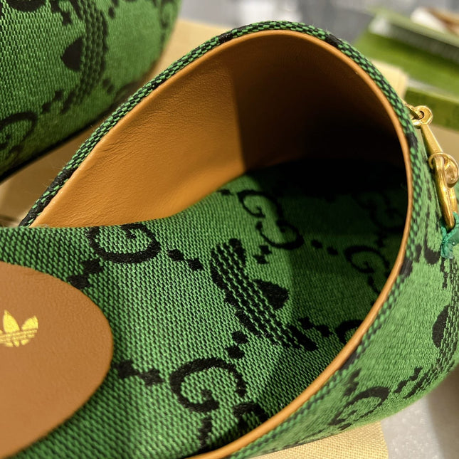 GG & ADIDAS MULE HORSEBIT BUCKLE DARK GREEN CANVAS