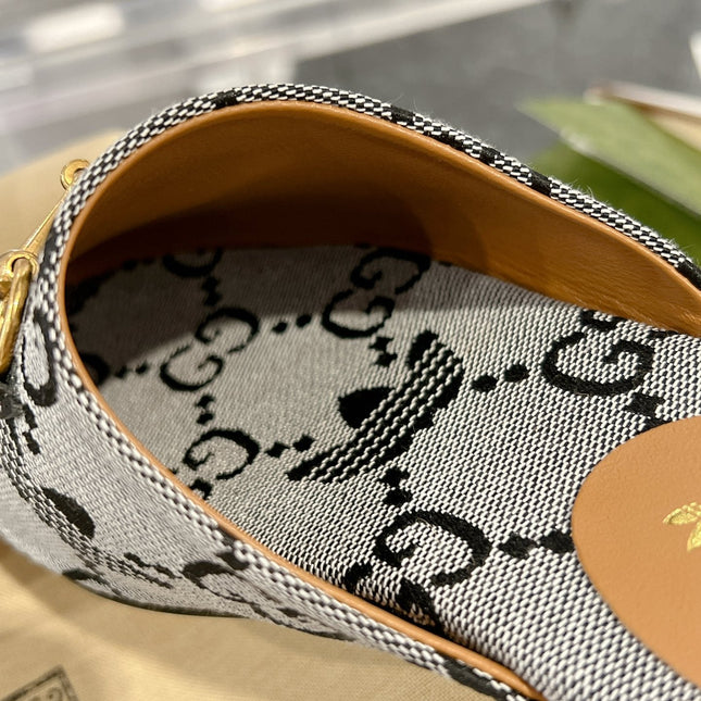 GG & ADIDAS MULE HORSEBIT BUCKLE LIGHT GRAY CANVAS