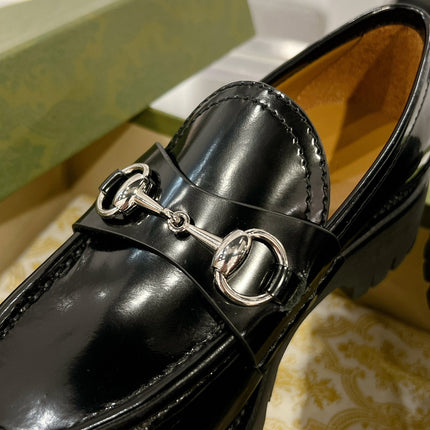 GG LOAFER WITH HORSEBIT GLOSSY BLACK CALFSKIN