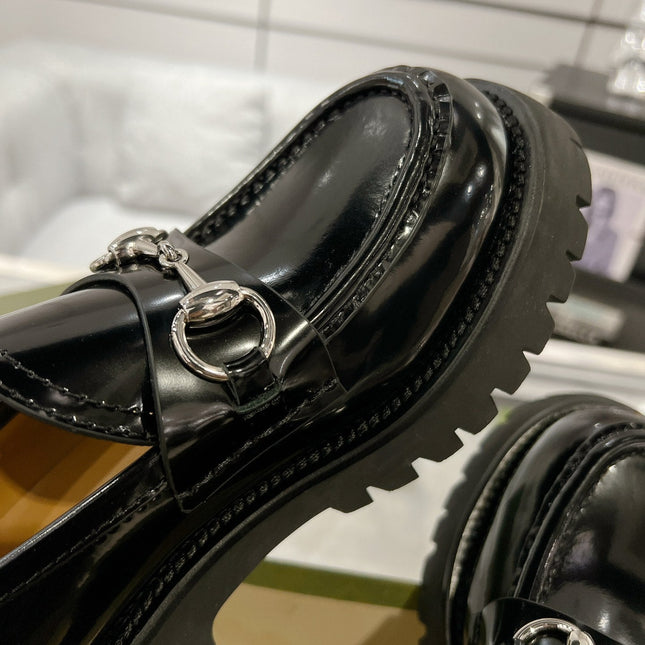 GG LOAFER WITH HORSEBIT GLOSSY BLACK CALFSKIN