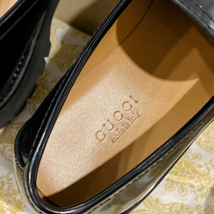 GG LOAFER WITH HORSEBIT GLOSSY BLACK CALFSKIN