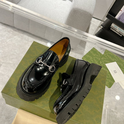 GG LOAFER WITH HORSEBIT GLOSSY BLACK CALFSKIN