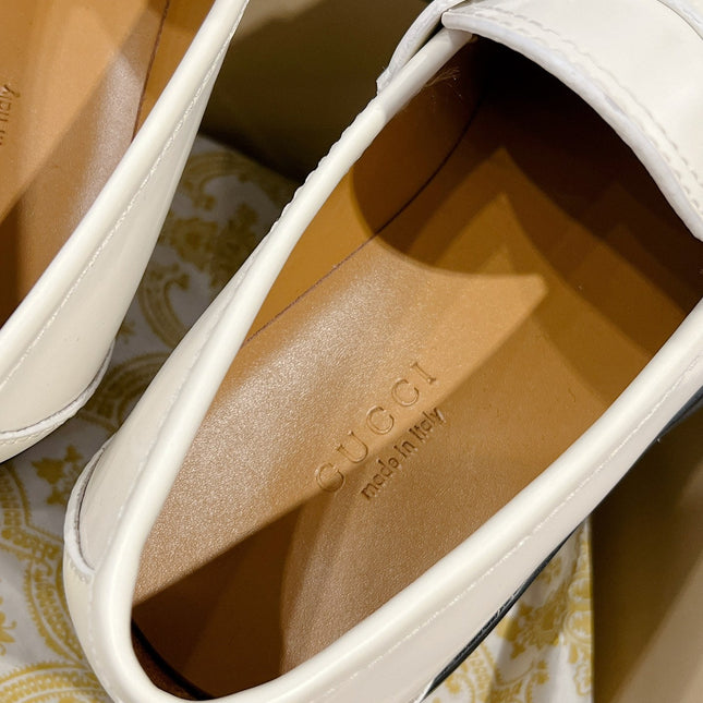 GG LOAFER WITH HORSEBIT WHITE CALFSKIN