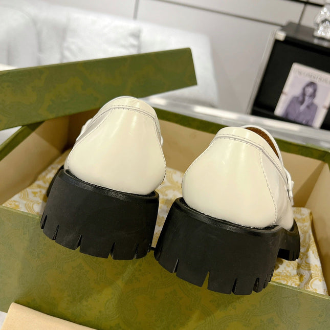 GG LOAFER WITH HORSEBIT WHITE CALFSKIN