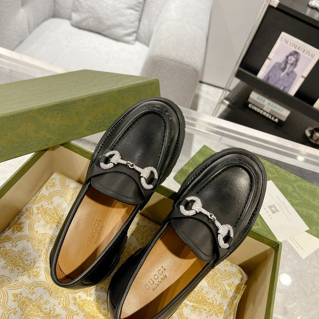 GG CRYSTAL LOAFER WITH HORSEBIT BLACK CALFSKIN
