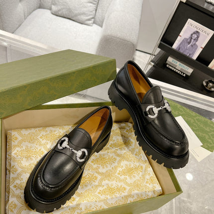 GG CRYSTAL LOAFER WITH HORSEBIT BLACK CALFSKIN