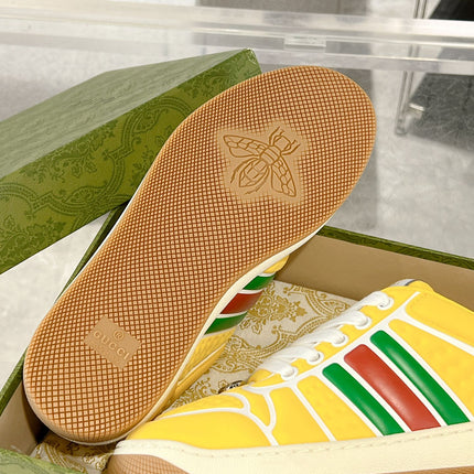 SNEAKER IN BRIGHT YELLOW MIX COLORFUL CALFSKIN