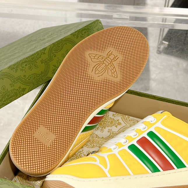 SNEAKER IN BRIGHT YELLOW MIX COLORFUL CALFSKIN