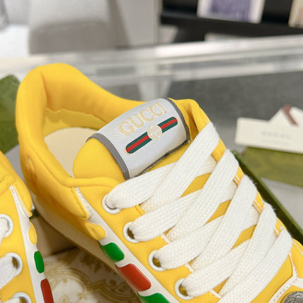SNEAKER IN BRIGHT YELLOW MIX COLORFUL CALFSKIN