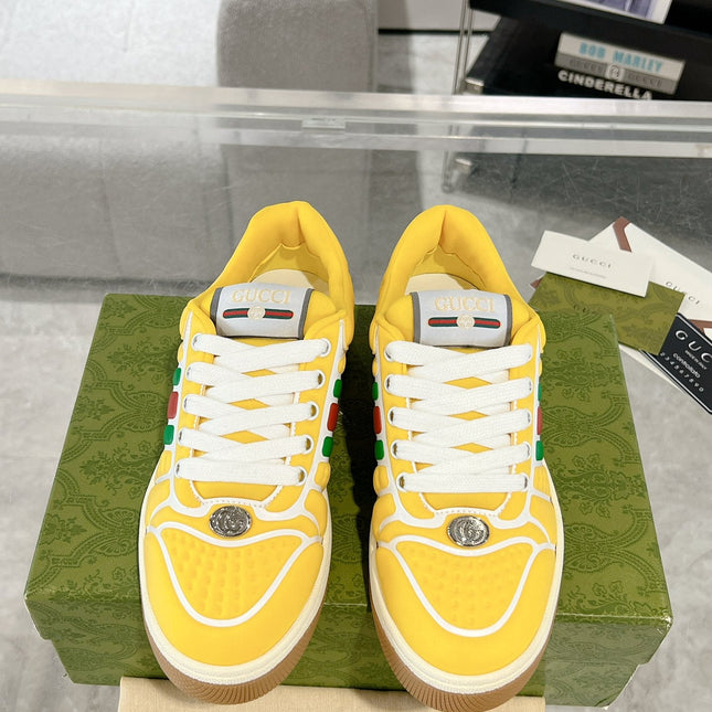 SNEAKER IN BRIGHT YELLOW MIX COLORFUL CALFSKIN
