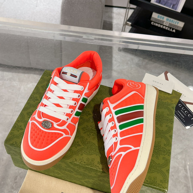 SNEAKER IN ROSE RED MIX COLORFUL CALFSKIN