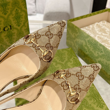 HORSEBIT SLINGBACK 105 IN TAN BEIGE CANVAS