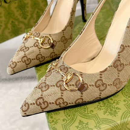 HORSEBIT SLINGBACK 105 IN TAN BEIGE CANVAS