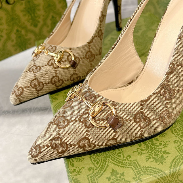 HORSEBIT SLINGBACK 105 IN TAN BEIGE CANVAS