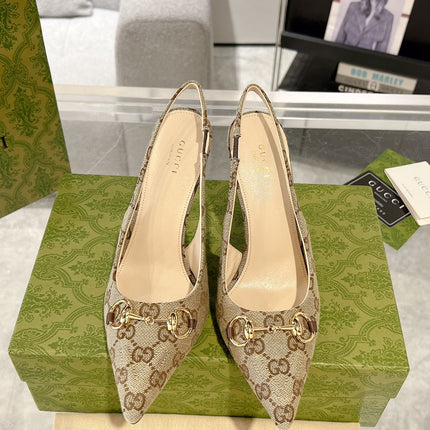 HORSEBIT SLINGBACK 105 IN TAN BEIGE CANVAS