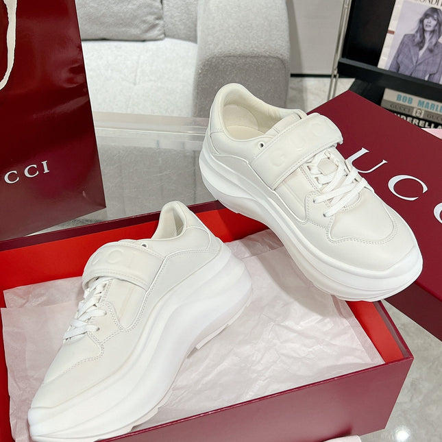 GG WAVE SNEAKER IN RICE WHITE CALFSKIN
