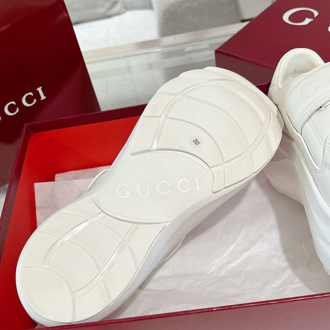 GG WAVE SNEAKER IN RICE WHITE CALFSKIN