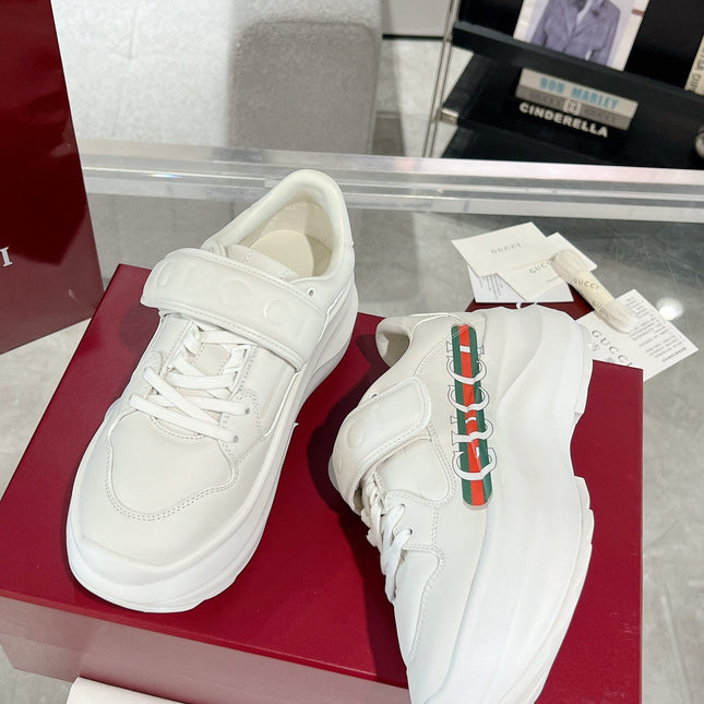 GG WAVE SNEAKER IN RICE WHITE CALFSKIN