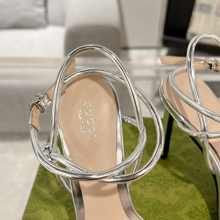 GG 105 STRAPPY SANDAL SILVER CALFSKIN